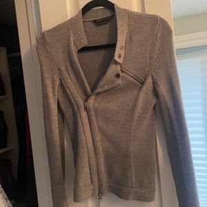 BCBG Wool Sweater asymmetrical zip small